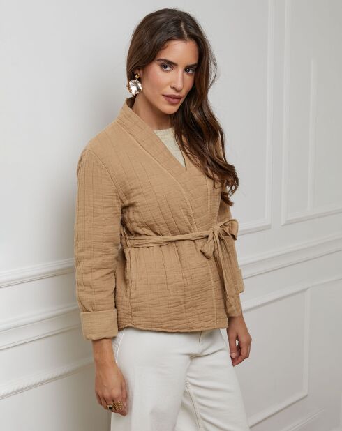 Gilet Flore camel
