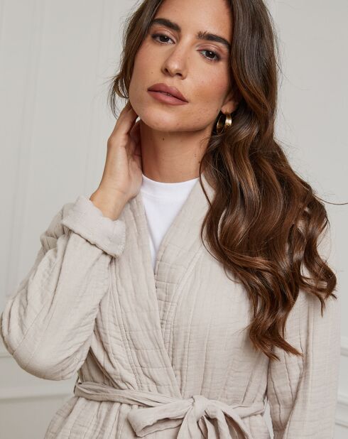 Gilet Flore taupe