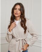 Gilet Flore taupe