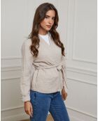 Gilet Flore taupe