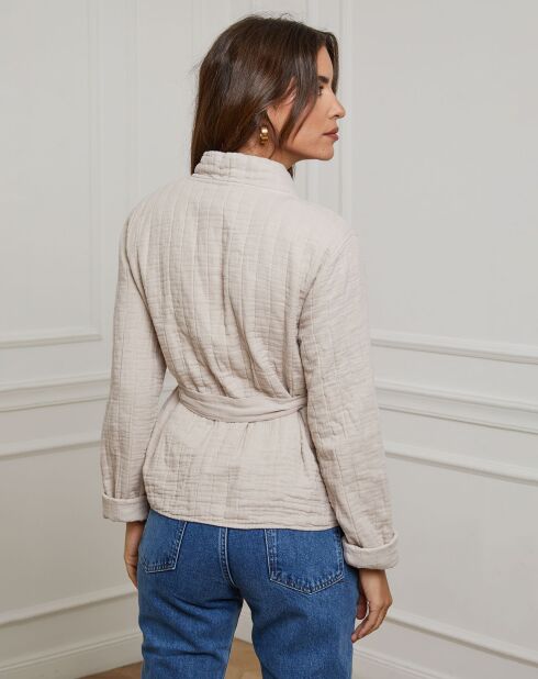 Gilet Flore taupe