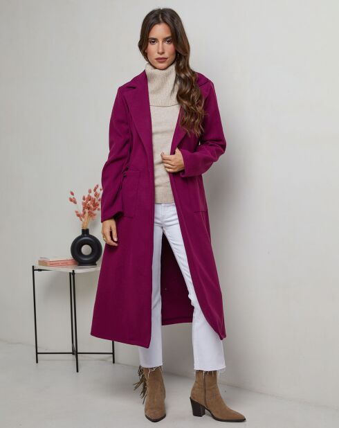 Manteau long Marie prune