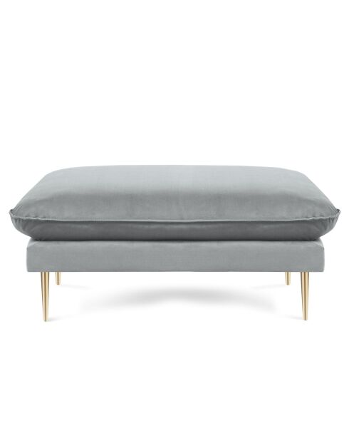 Défectueux - Pouf en Velours Florence gris clair - 100x80x43 cm