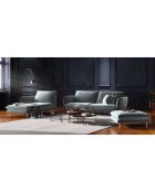 Défectueux - Pouf en Velours Florence gris clair - 100x80x43 cm