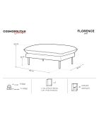 Défectueux - Pouf en Velours Florence gris clair - 100x80x43 cm