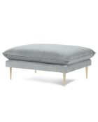 Défectueux - Pouf en Velours Florence gris clair - 100x80x43 cm