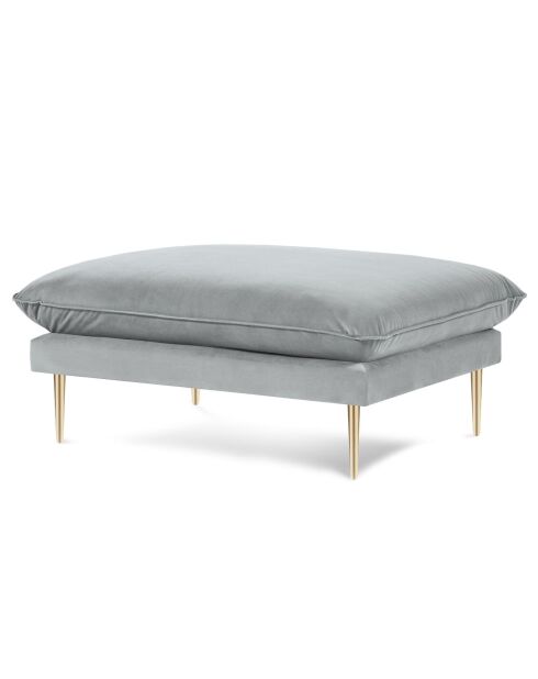 Défectueux - Pouf en Velours Florence gris clair - 100x80x43 cm