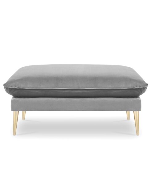Défectueux - Pouf en Velours Elio gris clair - 100x80x45 cm