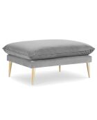 Défectueux - Pouf en Velours Elio gris clair - 100x80x45 cm