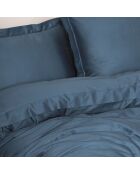 Parure housse de couette en satin  coton Elegant bleue