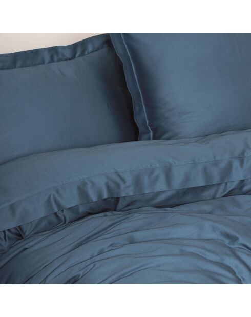 Elegante set copripiumino in raso di cotone blu