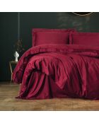 Parure housse de couette en satin  coton Elegant rouge