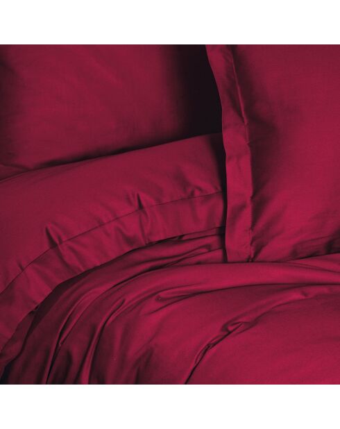 Parure housse de couette en satin  coton Elegant rouge