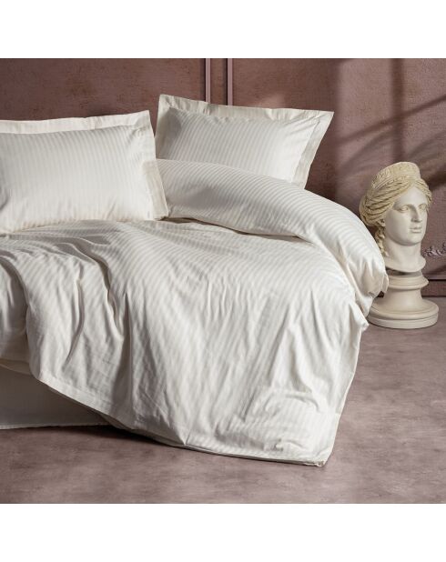 Set copripiumino ecru a righe