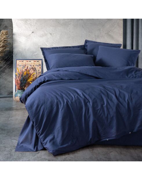 Parure housse de couette Plain bleu foncé