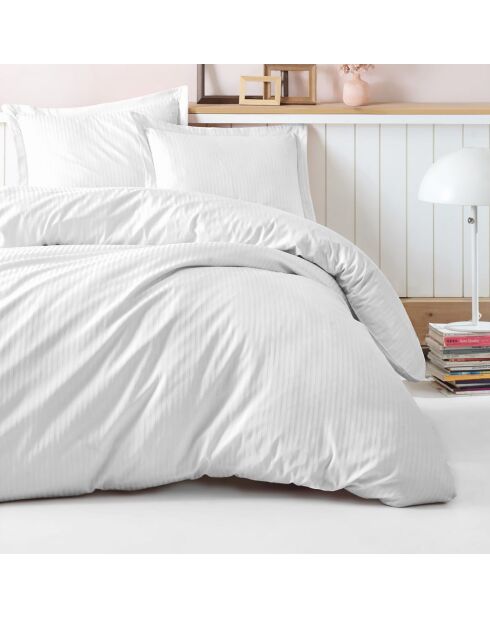 Parure housse de couette Stripe blanche