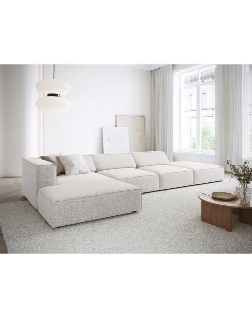 Canapé d'angle gauche Arendal 5 places gris clair - 341x166x70 cm
