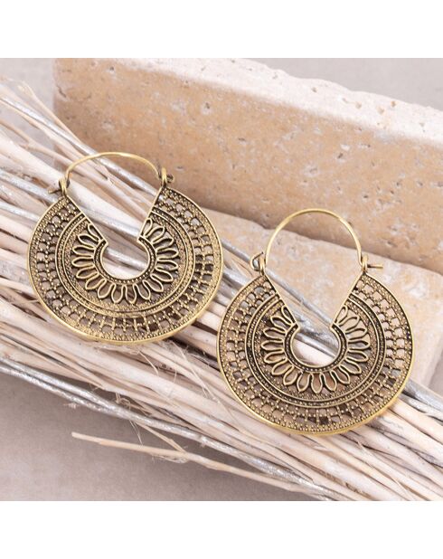 Boucles d'oreilles Kanoa doré/noir