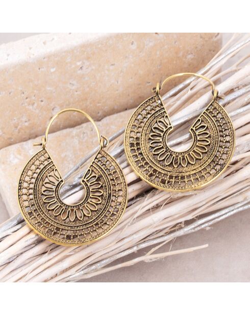 Boucles d'oreilles Kanoa doré/noir
