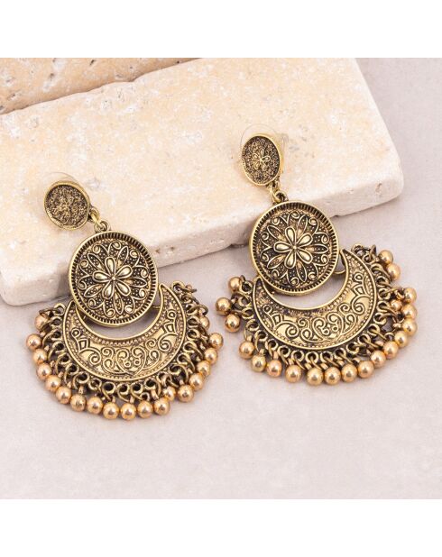 Boucles d'oreilles Madolena doré/noir