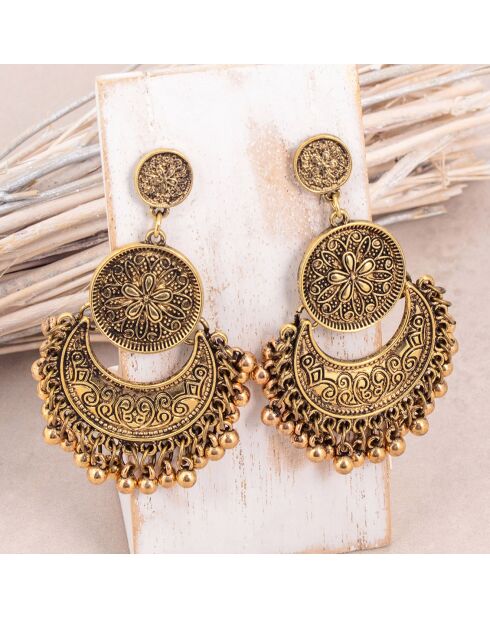 Boucles d'oreilles Madolena doré/noir