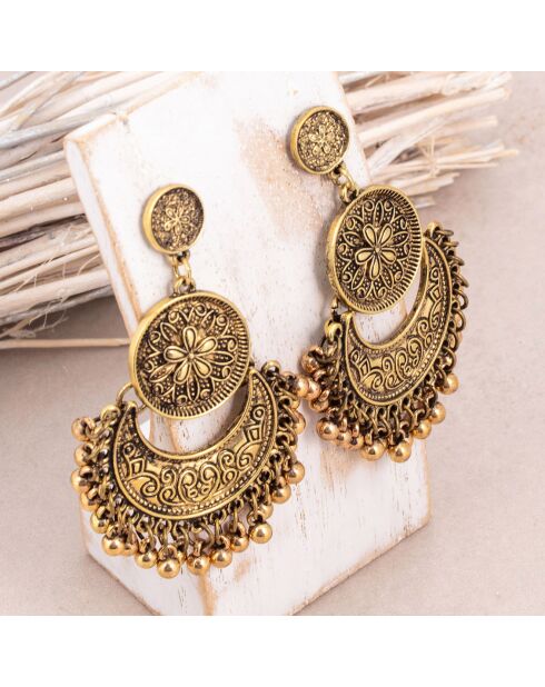 Boucles d'oreilles Madolena doré/noir