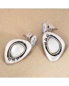 Boucles d'oreilles Shell Rocks en Nacre argentées
