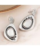 Boucles d'oreilles Shell Rocks en Nacre argentées