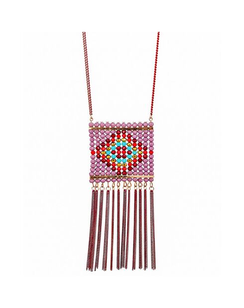 Collier Emios doré/rouge corail