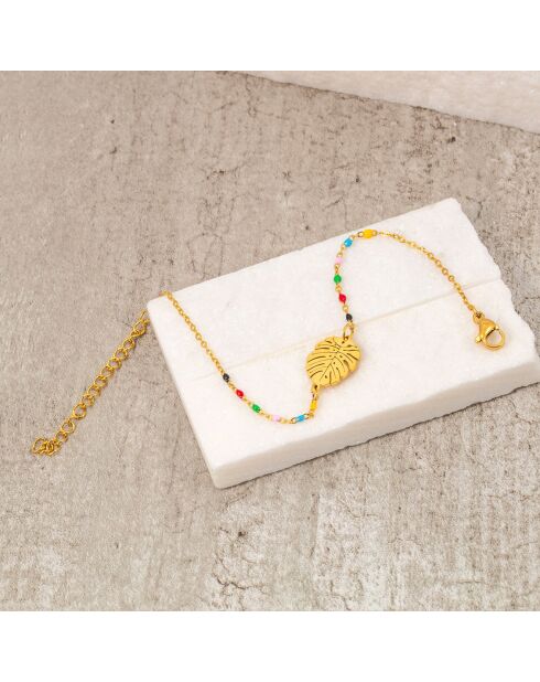 Bracelet Forest doré/multicolore