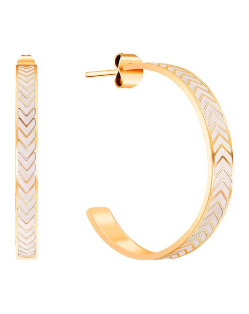 Boucles d'oreilles Liam doré/blanc