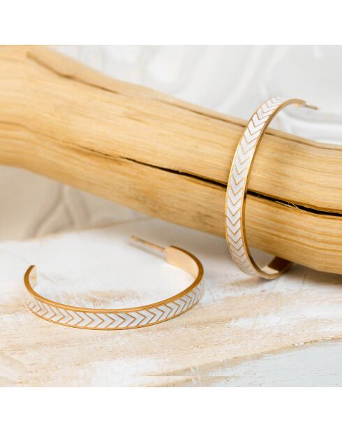Boucles d'oreilles Liam doré/blanc