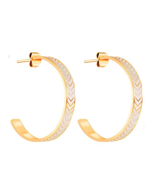 Boucles d'oreilles Liam doré/blanc