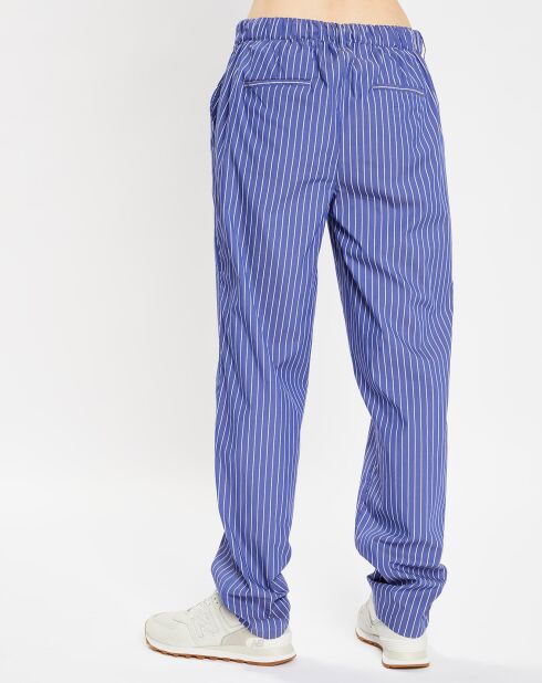 Pantalon Aix rayé blanc/bleu