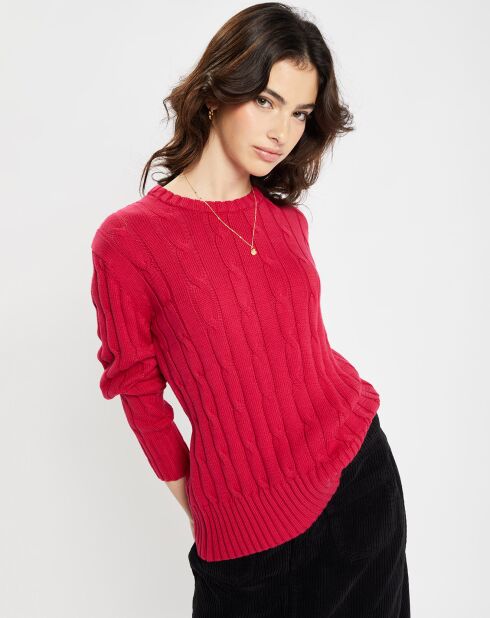 Pull 100% Coton bioologique Bong rose foncé