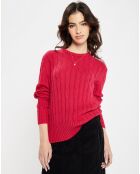 Pull 100% Coton bioologique Bong rose foncé