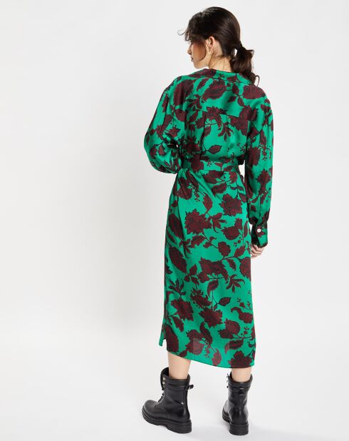 Robe Boli à fleurs verte