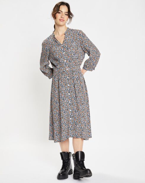 Robe Betty imprimée fleurs noire