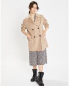 Manteau caban en Laine Aglae beige foncé