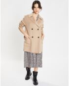 Manteau caban en Laine Aglae beige foncé