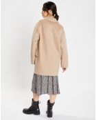 Manteau caban en Laine Aglae beige foncé