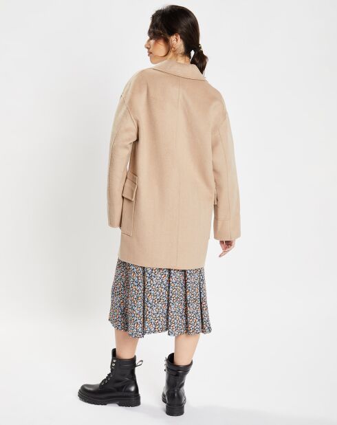 Manteau caban en Laine Aglae beige foncé