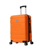 3 Lyra 55/65/75 cm oranje dubbele koffers met 4 wielen