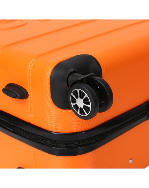 3 Lyra 55/65/75 cm oranje dubbele koffers met 4 wielen