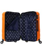3 Lyra 55/65/75 cm oranje dubbele koffers met 4 wielen