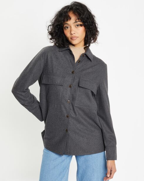 Chemise Corfou en Laine mélangée gris foncé