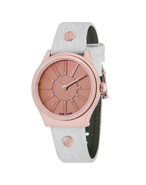 Montre Femme en Cuir & cristaux Swarovski Adria blanche