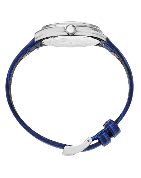 Montre Femme en Cuir & cristaux Swarovski Adria bleue