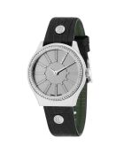 Montre Femme en Cuir & cristaux Swarovski Adria noire