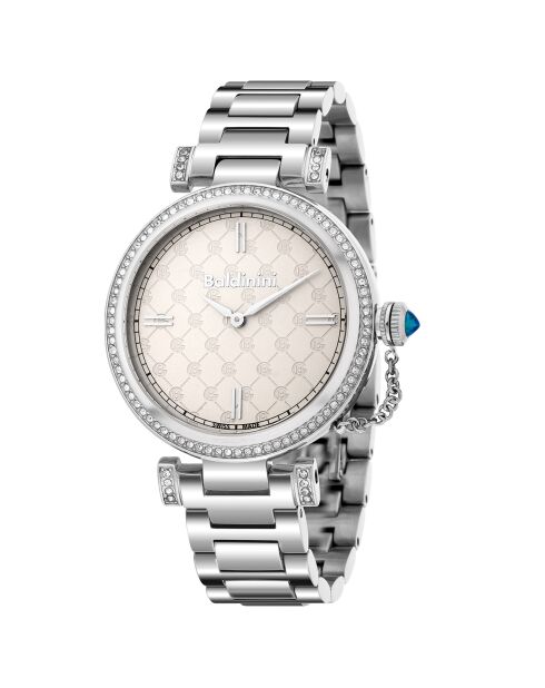 Montre Femme en Acier & cristaux Swarovski Dona argentée